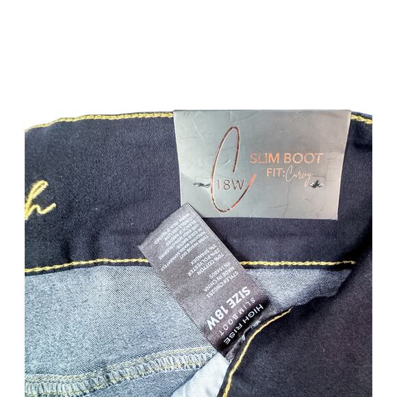 Copper Flash Plus Size Slim Bootcut Jeans - Dark Wash - Size 12W - Picture 4 of 5